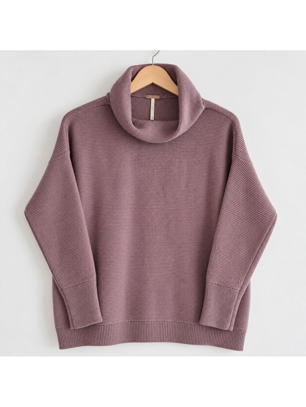 Free People Purple Knit Cowl Neck Dolman Long Sleeve Oversized Pullover M